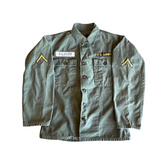 Vintage U.S. Army OG-107 Fatigue Korean War Era Stamped K-6413 M Olive Green - Picture 1 of 8